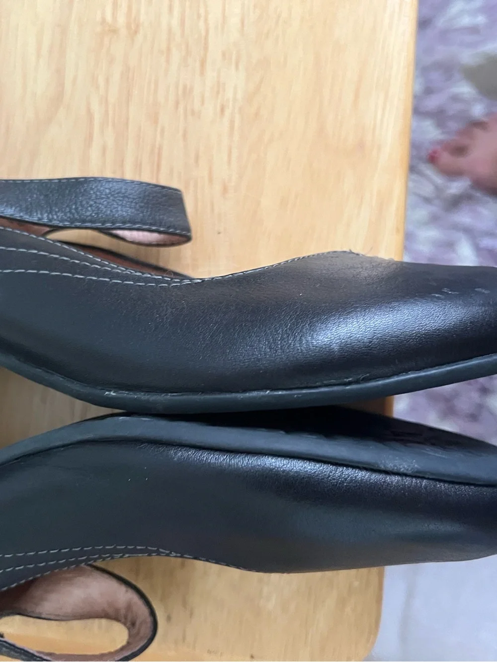 Taos Footwear Black Leather Mary Jane Flats with Button Strap